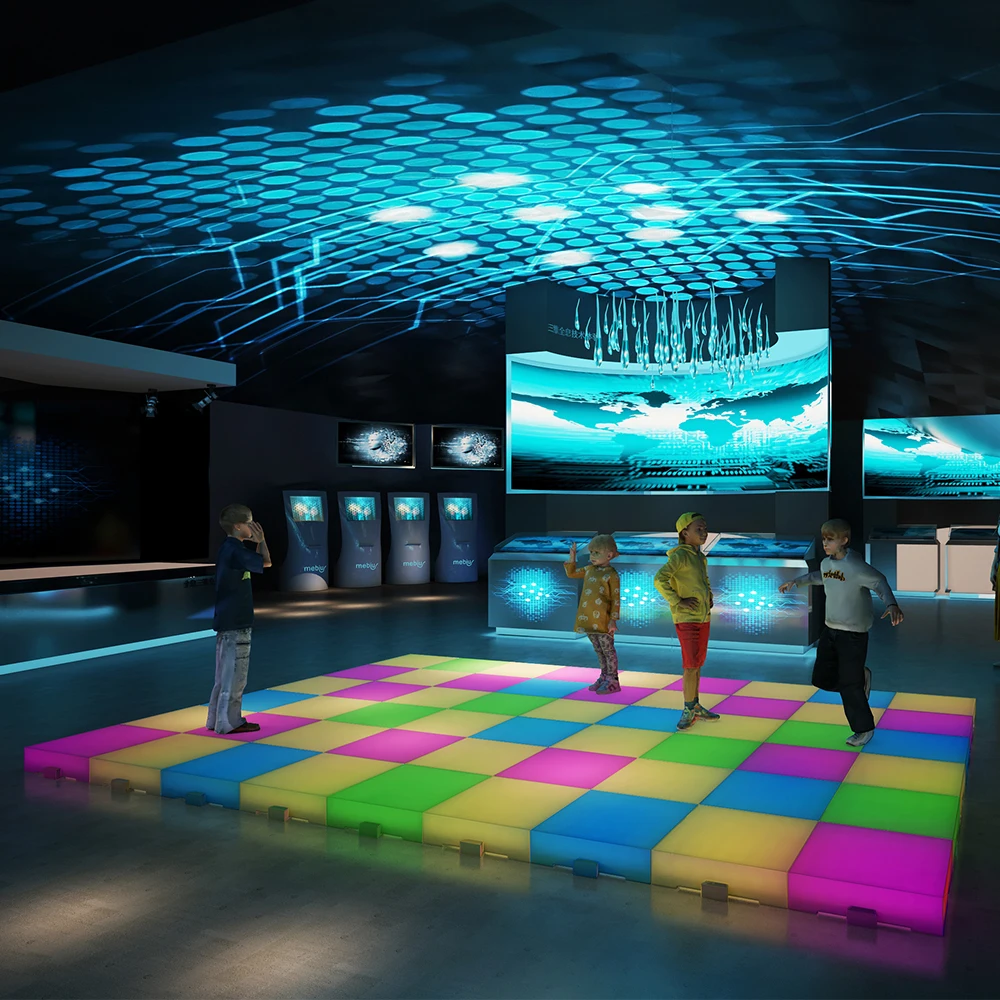 Outdoor Led Lighted Portable Dance Floor Tiles Pressure Sensitive Interactive Game Square Led Dance Floor For Light Show Wedding