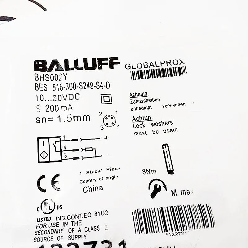 BHS002Y BES 516-300-S249-S4-D baluff переключатель BES516-300-S249-S4 Высокое напряжение стойкий датчик