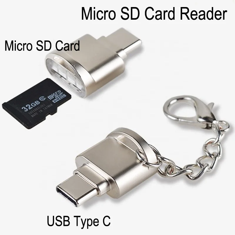 
portable Zinc alloy shell mini usb type c 3.0 OTG adapter micro USB SD/TF card reader for Macbook for mobile phone 