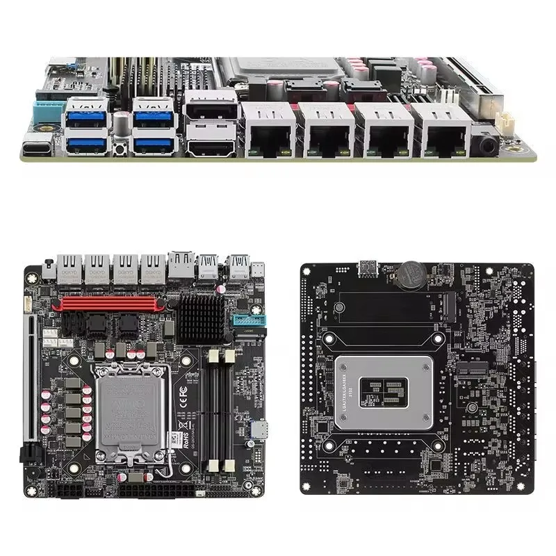 N19 vPro Q670 NAS Motherboard Suitable For 12/13/14th Gen LGA1700 CPU |6*NVMe|6*SATA3.0|2*DDR5|4X2.5G Network ITX Motherboard