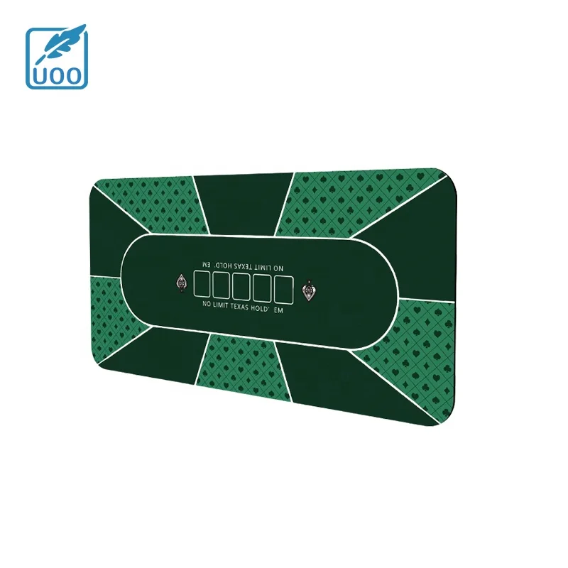 UOO Factory Direct Sale  Customized Design Rubber Poker Table Mat Texas Poker Pad