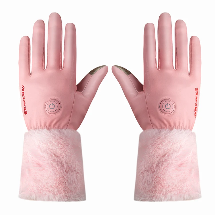 Best Price Custom Heated Gloves For Winter Leather Touch Screen Charging Thermal Heating Gloves