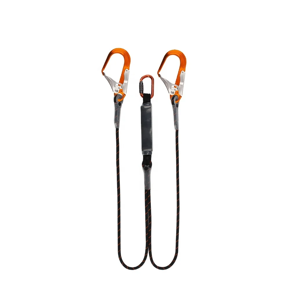 imits the fall arrest force  polyester webbing with twin lanyard Energy absorber
