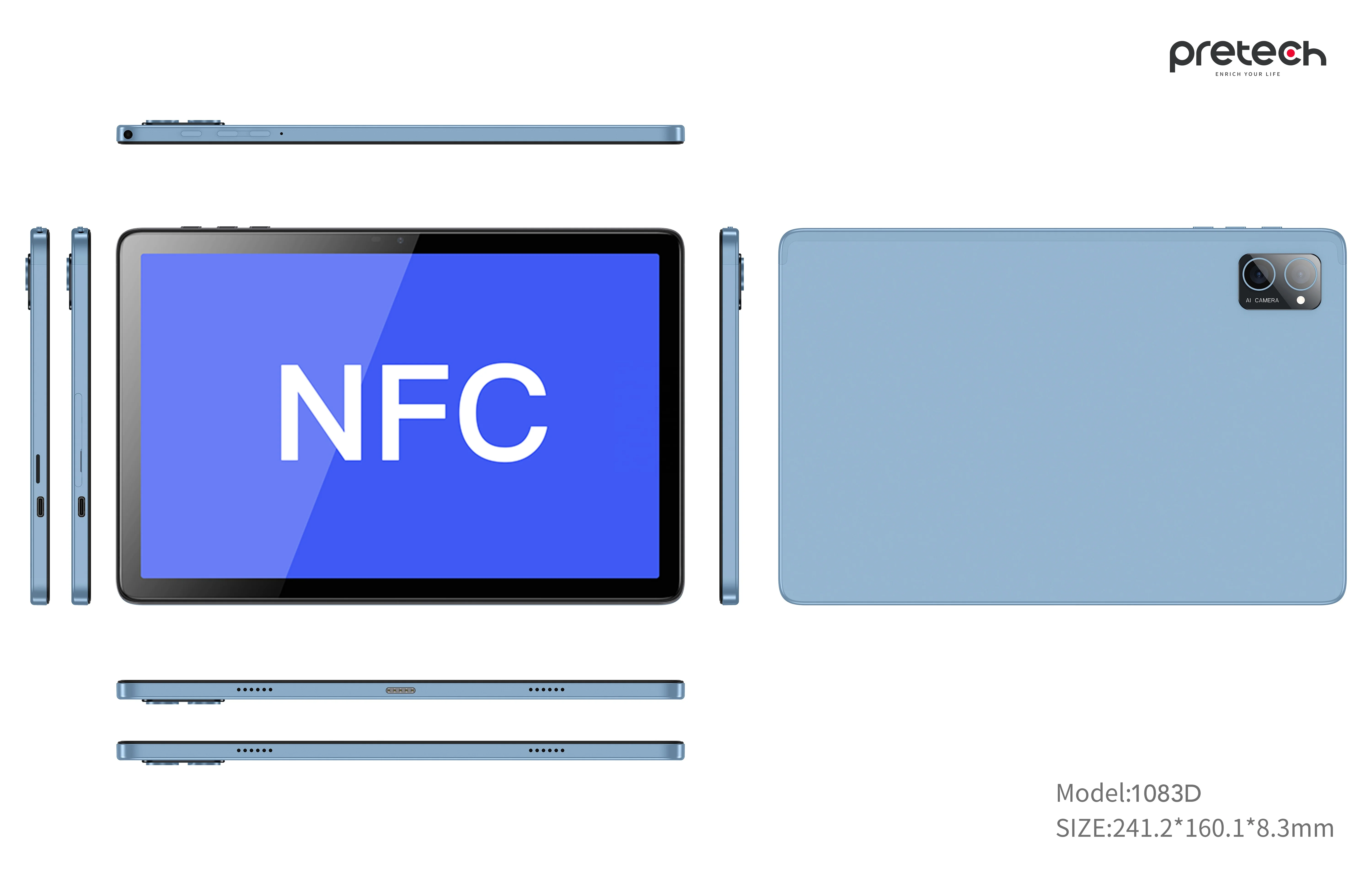 Wireless 10 inch tablet android tap to pay smart POE android pos cashier system touch screen ODM smart android tablet front NFC