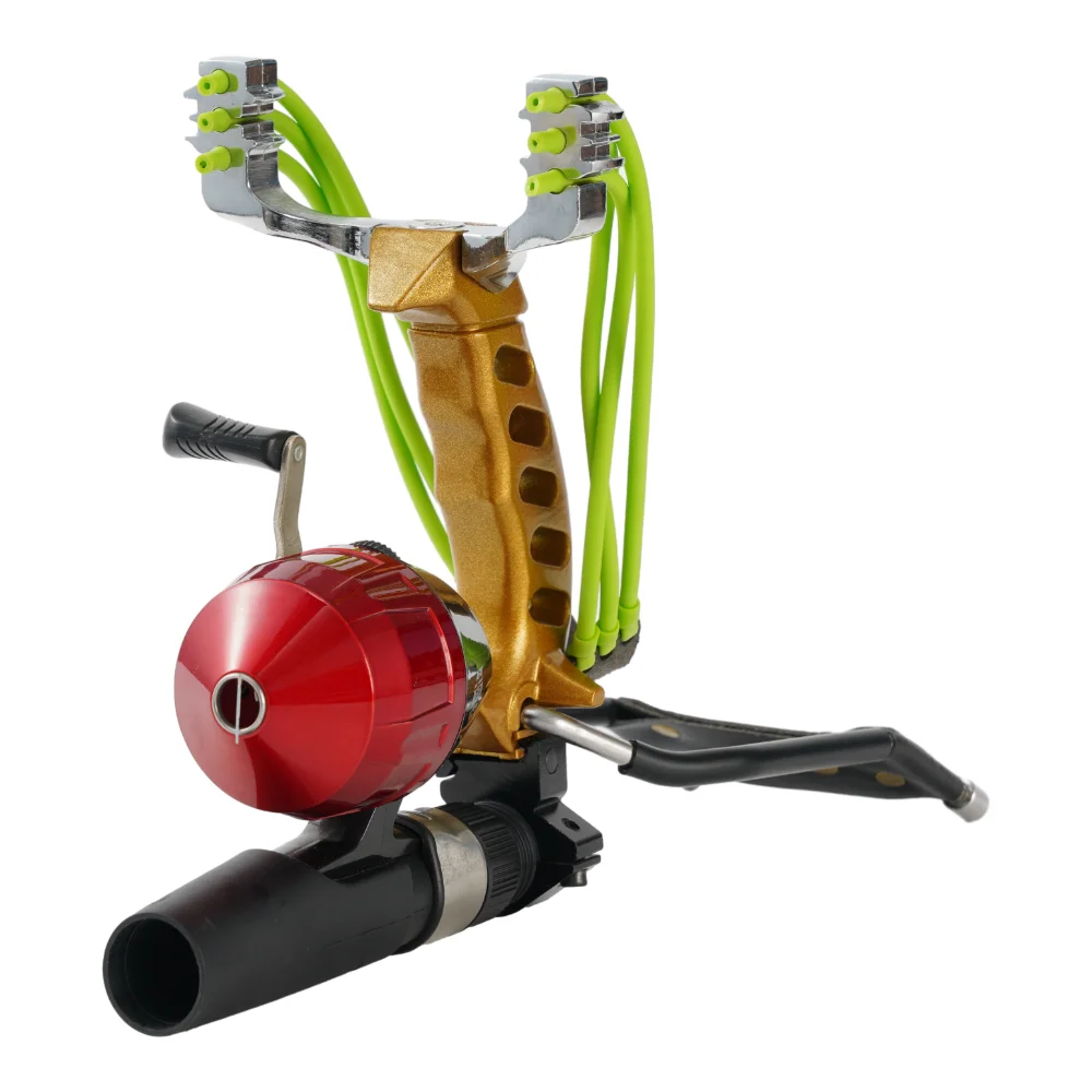 Slingshot with Wrist Rest Outdoor Stainless Steel Hunting Slingshot with sling shot rubber for Outdoor presice Shooting Sports