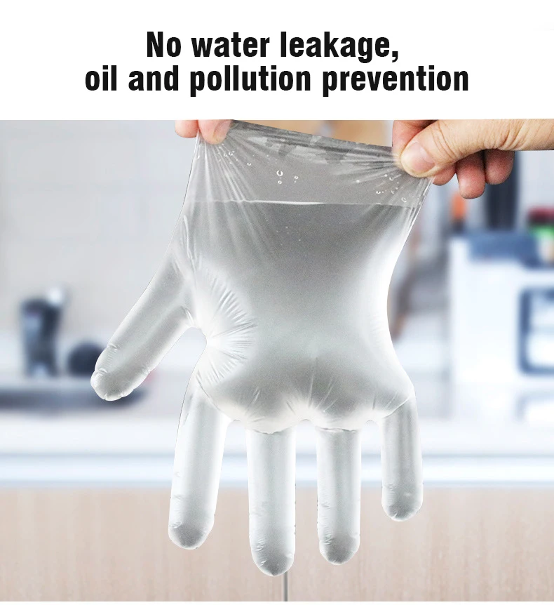 
The factory directly sells 500pieces of boxed PE all-new food-grade oil-proof and thickened disposable gloves 