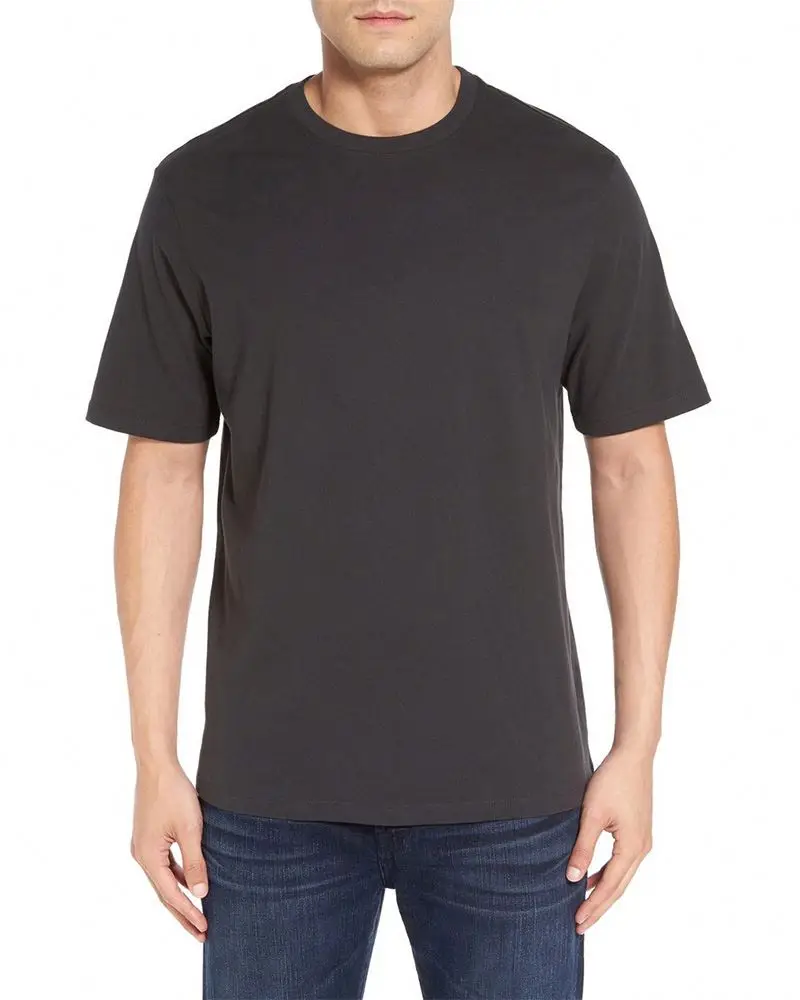Black graphic chinese clothing manufacturers cotton polyester t-shirt