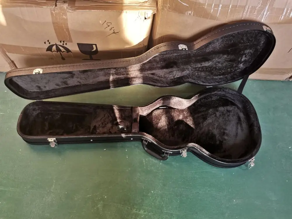 OEM Electric Guitar Hard Case for LP Style Leather  Guitar Hard Shell Lockable Made in China