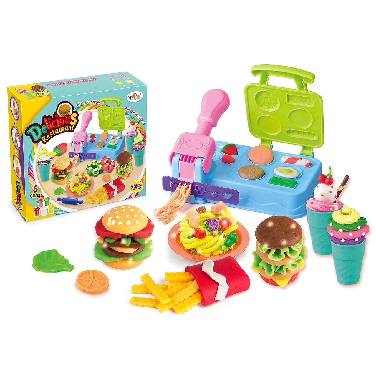 Soft Air Dry Colorful Clay Playdough Modeling Clay Set Pretend Play Handmade Food Plasticine Toys for Kids Playdough Slime