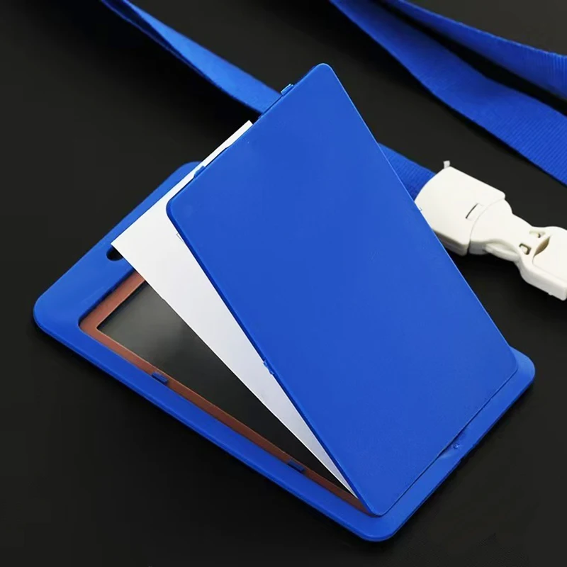 Custom Business ID Card Holder Name Badge Double-Sided Clear Hard Plastic with Personalized Logo Printed