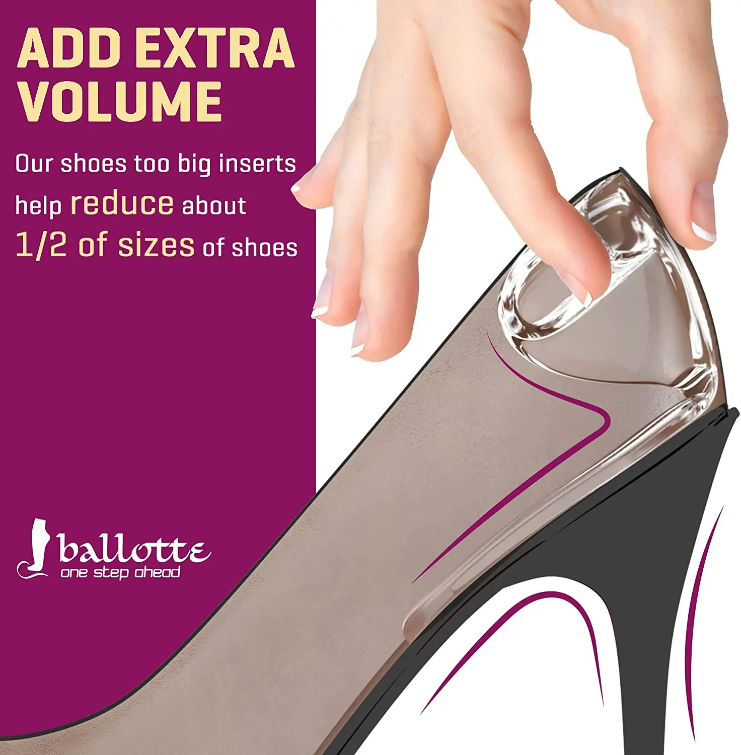 Transparent High Heel Shoes Soft Gel Insole Orthotic Insoles Silicone Arch Support Pads