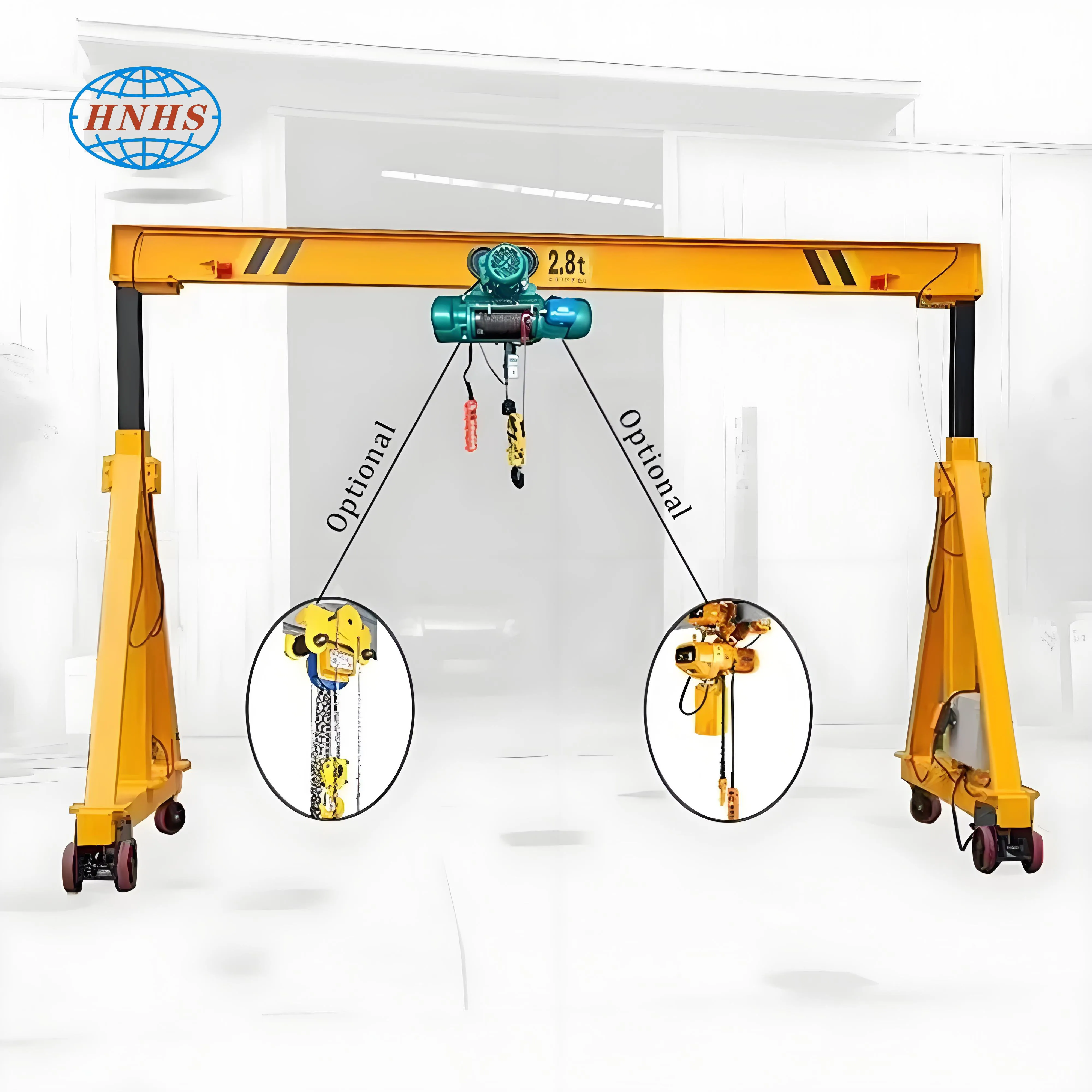 1 ton 5 ton mini gantry crane single beam portable small 2t 3t 4t gantry crane by electric hoist lifting
