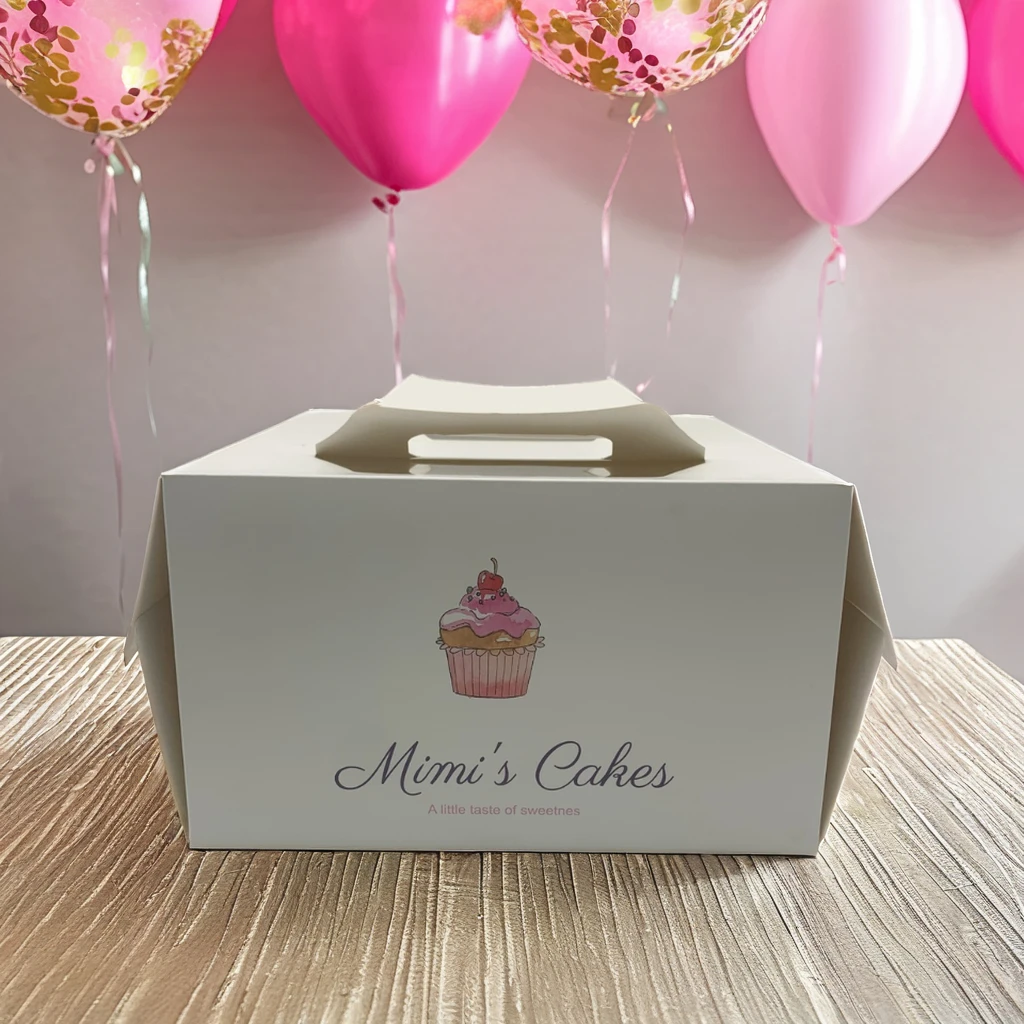 8 inch cake boxes hot sale cake packaging box with PVC window and handle