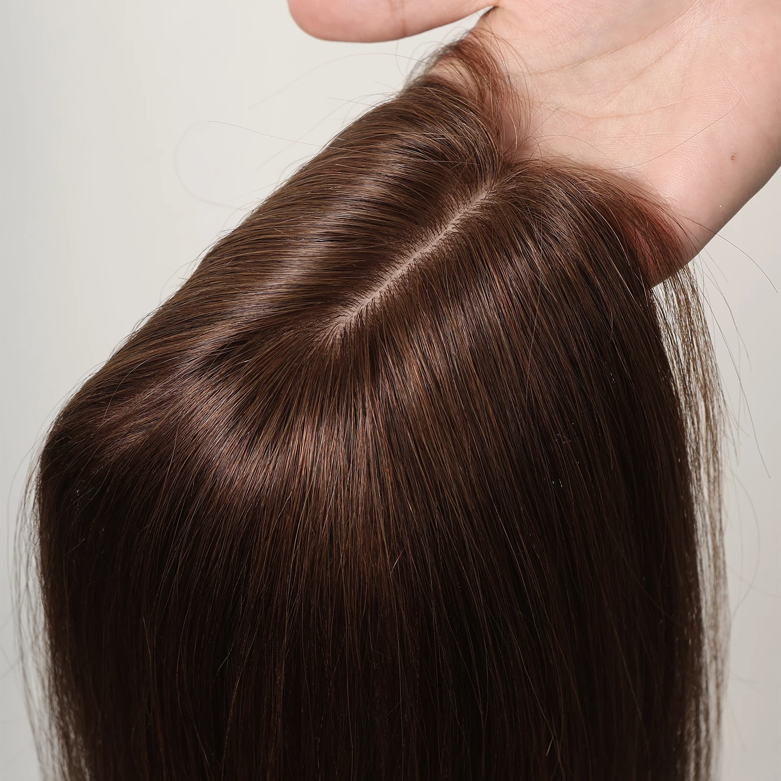 Hot Selling Products 2024 Silk Base Brazilian Hair Topper in Stock 100% Hand Made Human Hair Topper Straight