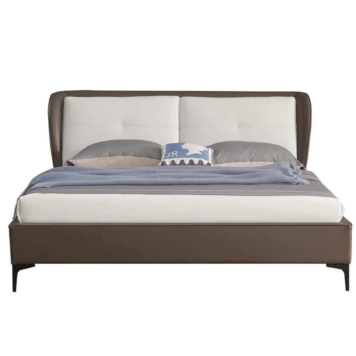 Villa bed Happy Night полноразмерная белая кожаная кровать для спальни удобная Рамка двойной размер