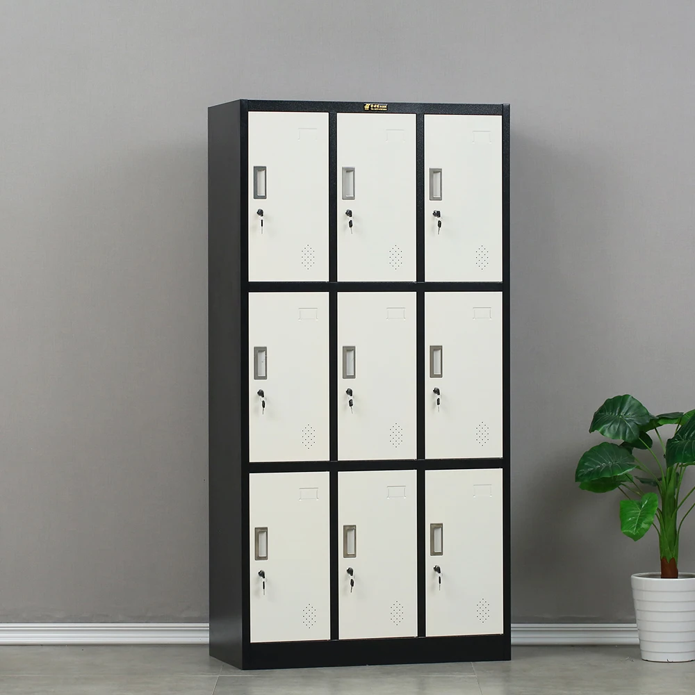 Steel Locker 9 Doors Customized Colors Multiple doors Office Furniture Manufacturer