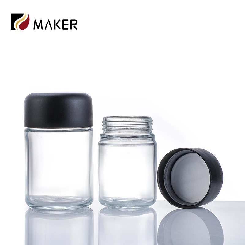 Brand New High Quality Custom Food Grade Base Plastic Cap Cream Jar Child Resistant Glass Rosin Jar For Jeeter With Lids