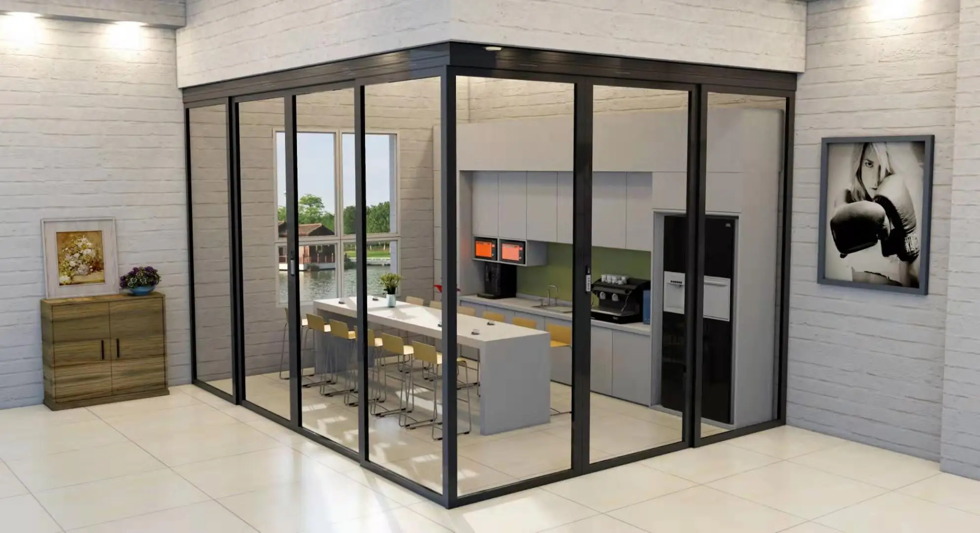 Commercial Door System Automatic Aluminium Sliding Doors Low Price with Glass Door