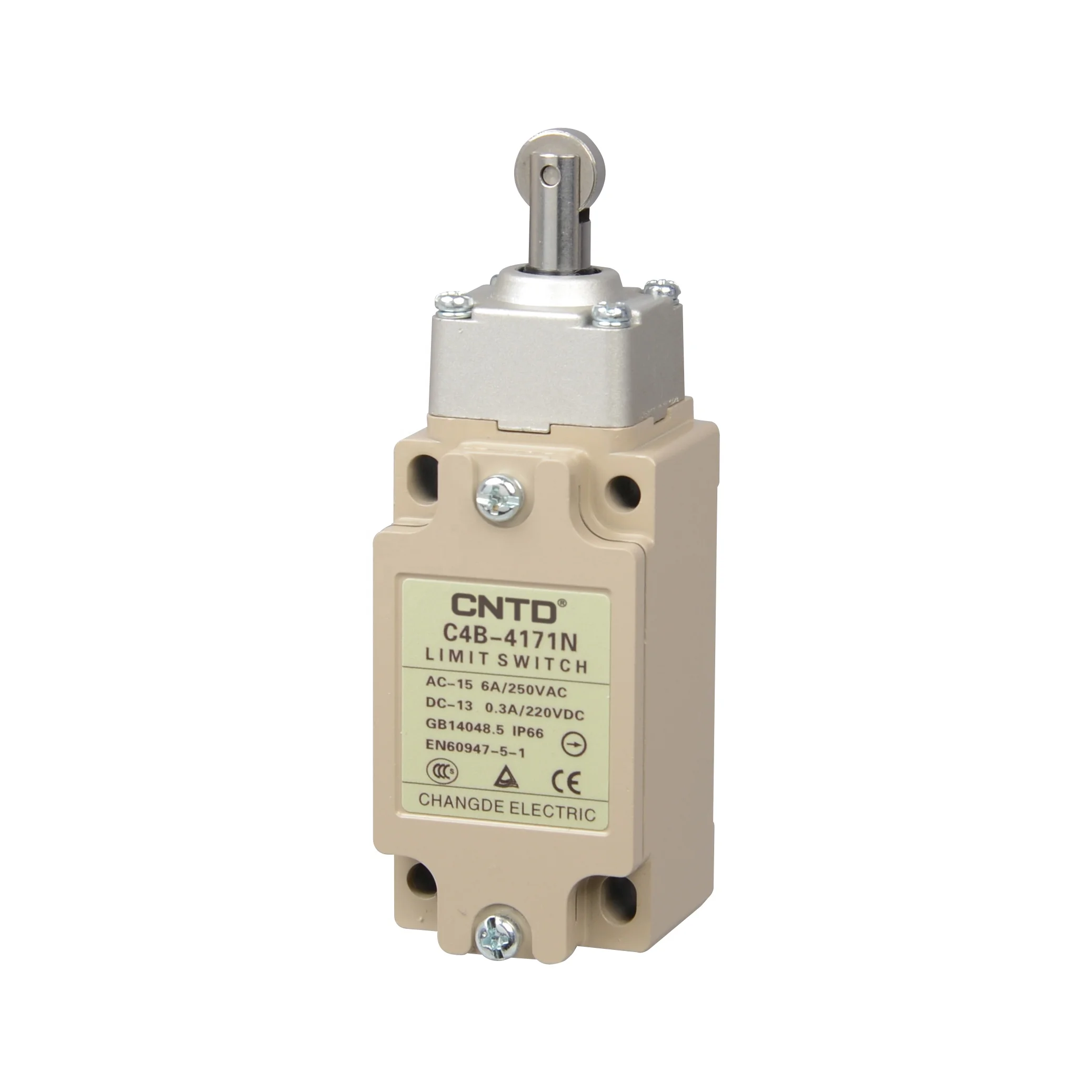 CNTD Ajustable Roller Lever Resin Ball Vertical Safety Limit Switch C4B-4116N 1NO/1NC 6A 250V IP66