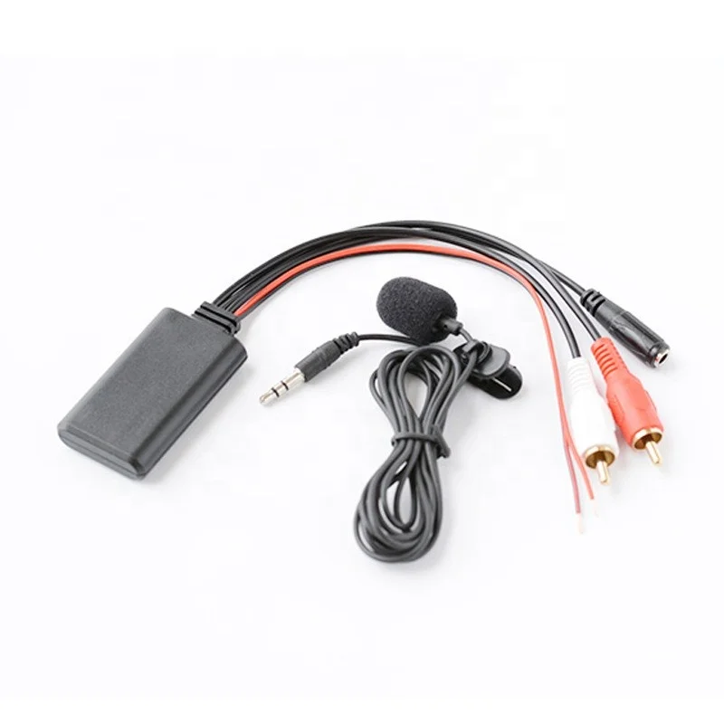 20cm Cable Car Radio Adapter Module AUX Module 2 Cable Adapter with HandsFree Microphone White Black Red Sounds Better With Mic