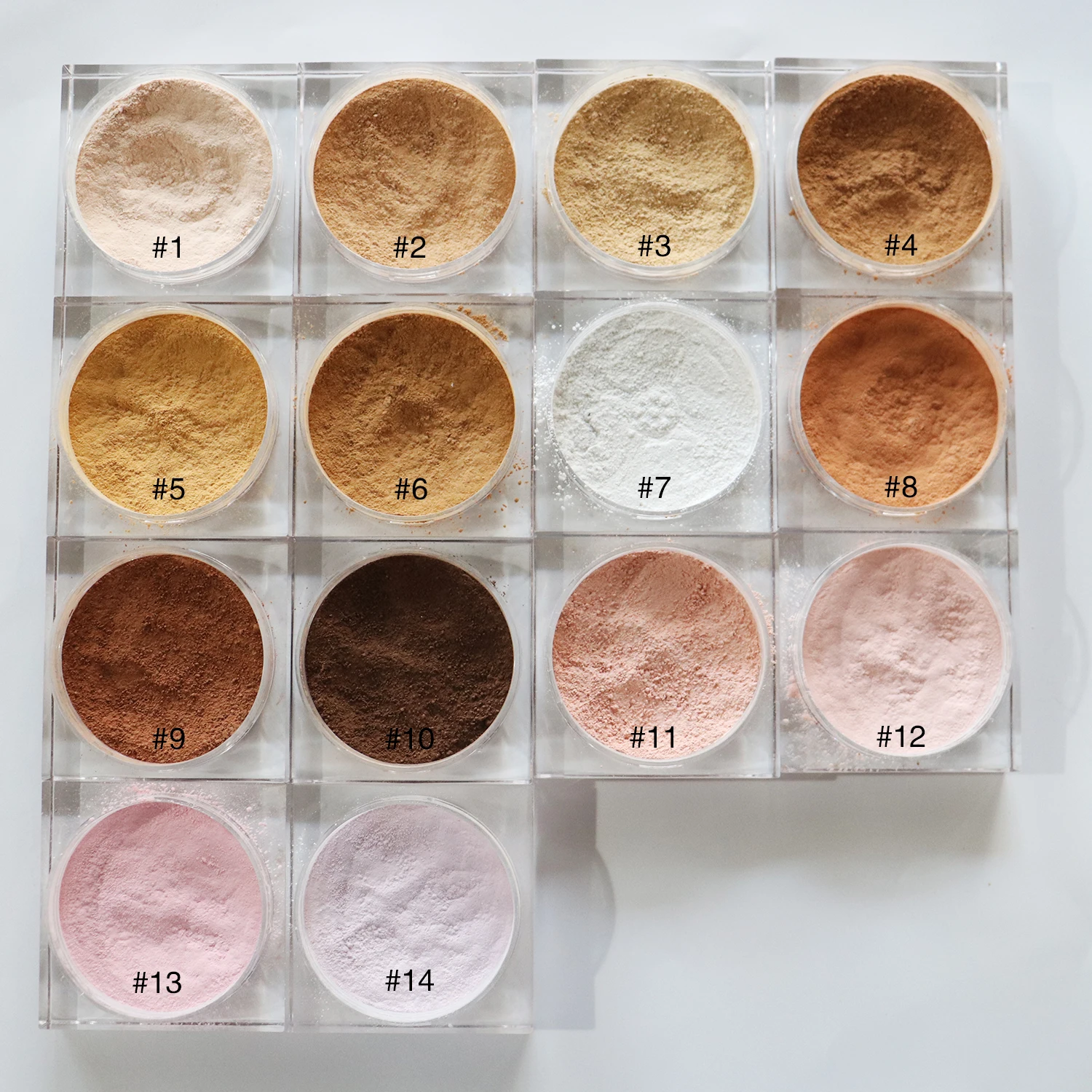 Private Label Custom14 Colors Matte Loose Powder Wholesale Whitening Natural Makeup Loose Powder Oil Control Setting Powder