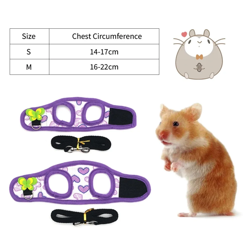 Adjustable Guinea Pig Harness Leash Set Outdoor Traction Rope for Hamster Chinchilla Mice Rat Ferret Rabbit Animal Accessories