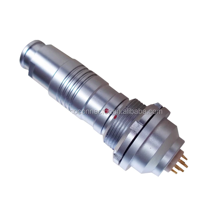 Metallic cylindrical push pull miniature connector 12 pin waterproof