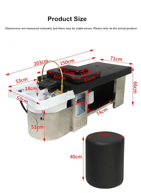 Multifunction Treatment Massage Chair Head Therapy Shampoo Bed for Barber Shop