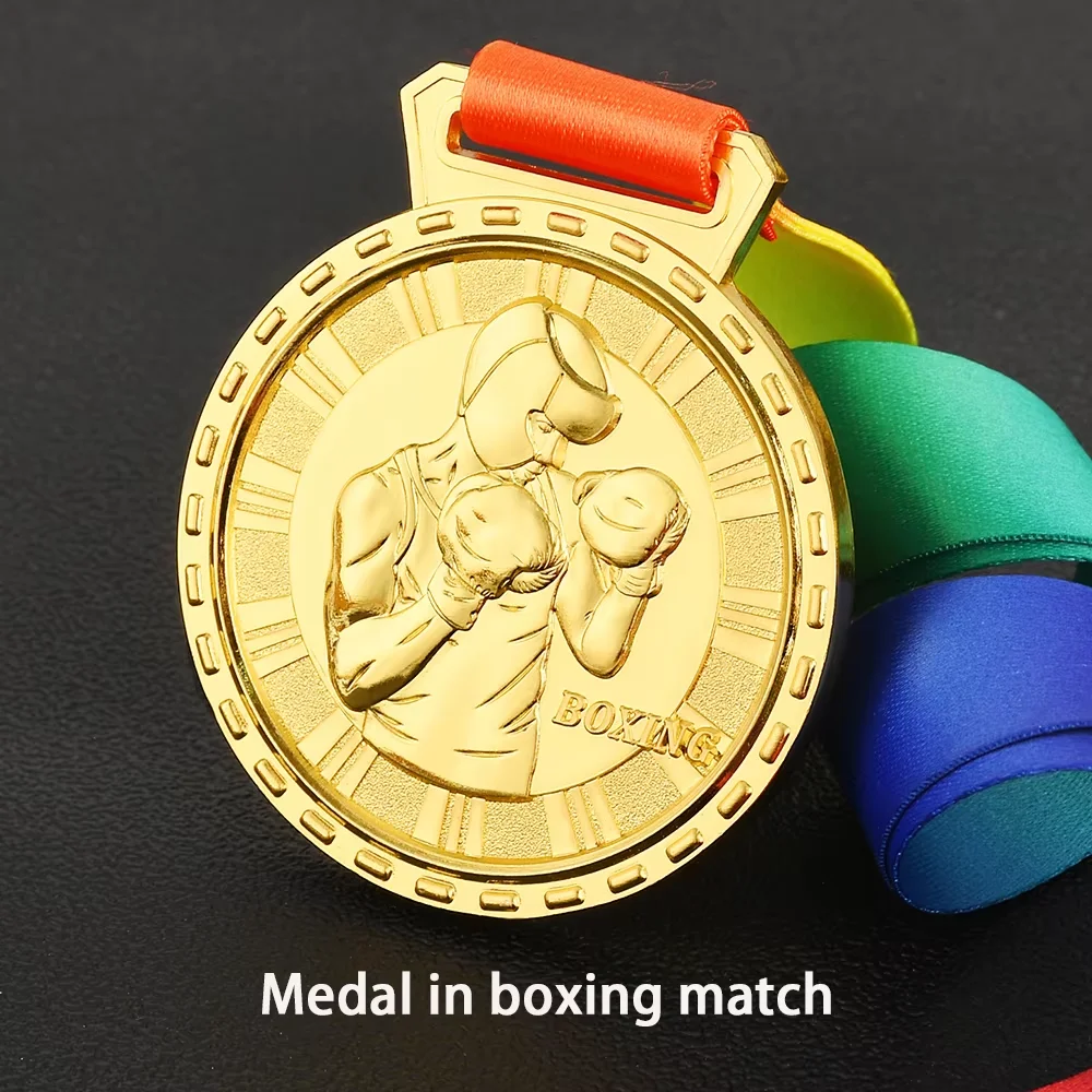 Wholesale 3D Award Medallions Fight Taekwondo Wrestling Sports Medal Competition Blank Gold Silver Bronze Medals With Ribbon