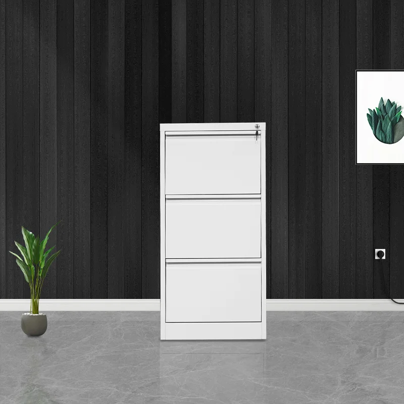 Утолщенная холоднокатаная стальная пластина, серый шкафчик для документов, 3 ящика, металлический шкаф для документов