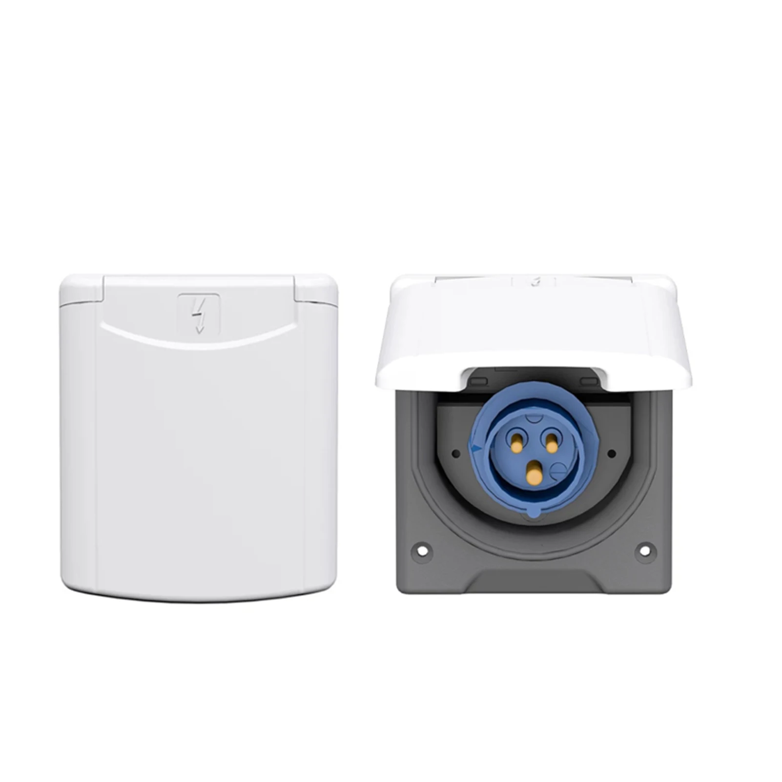 Refit External Power Supply Connection Port Weatherproof  16Amp 3Pins Site Power Inlet Plug Socket For Caravan Camper Trailer