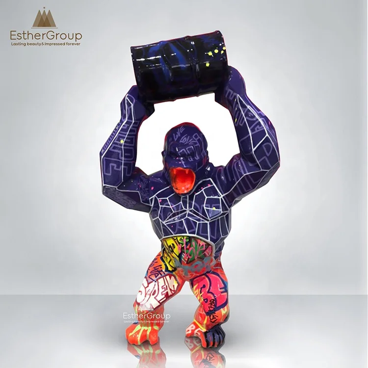  Современное искусство диких животных в виде геометрических поп галерея King Kong toy Горилла статуя дикий скульптура из