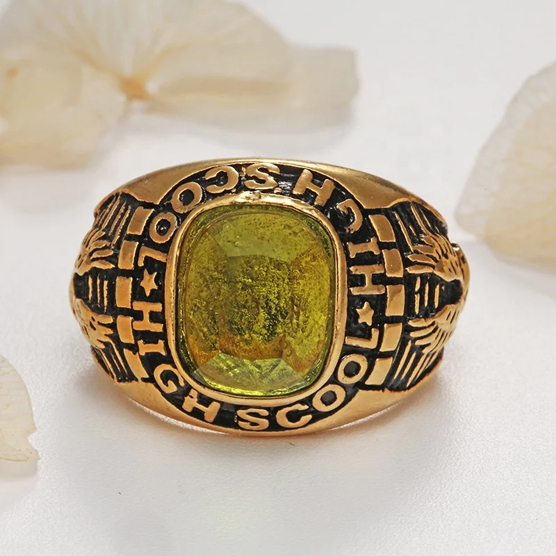 Solid Gold Class Graduation Ring