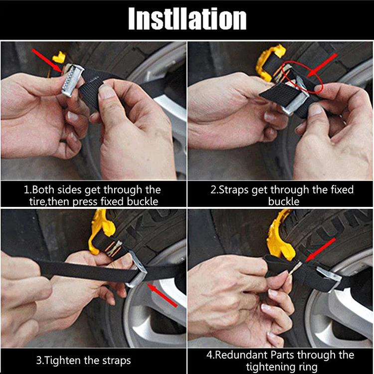 205-225 Universal Auto Emergency Tool Medium Anti Slip Tire Chain Snow Chains