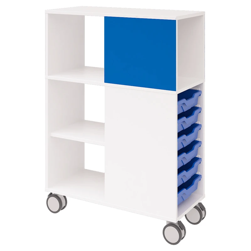 Knock down Home Office storage cabinet with shelf and drawer on wheels melamine particle board mdf bookshelf with 2 doors