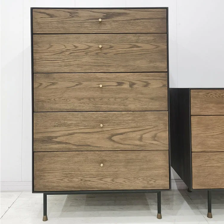 Rustic brown wood grain print drawers chest cabinet storage bathroom cabinet with drawers