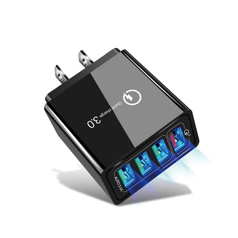 Cargadores Chargeur Multi Port USB QC3.0 US Plug 18W 20W 12V Chargers adapter Travel Fast Mobile Phone Wall Charger