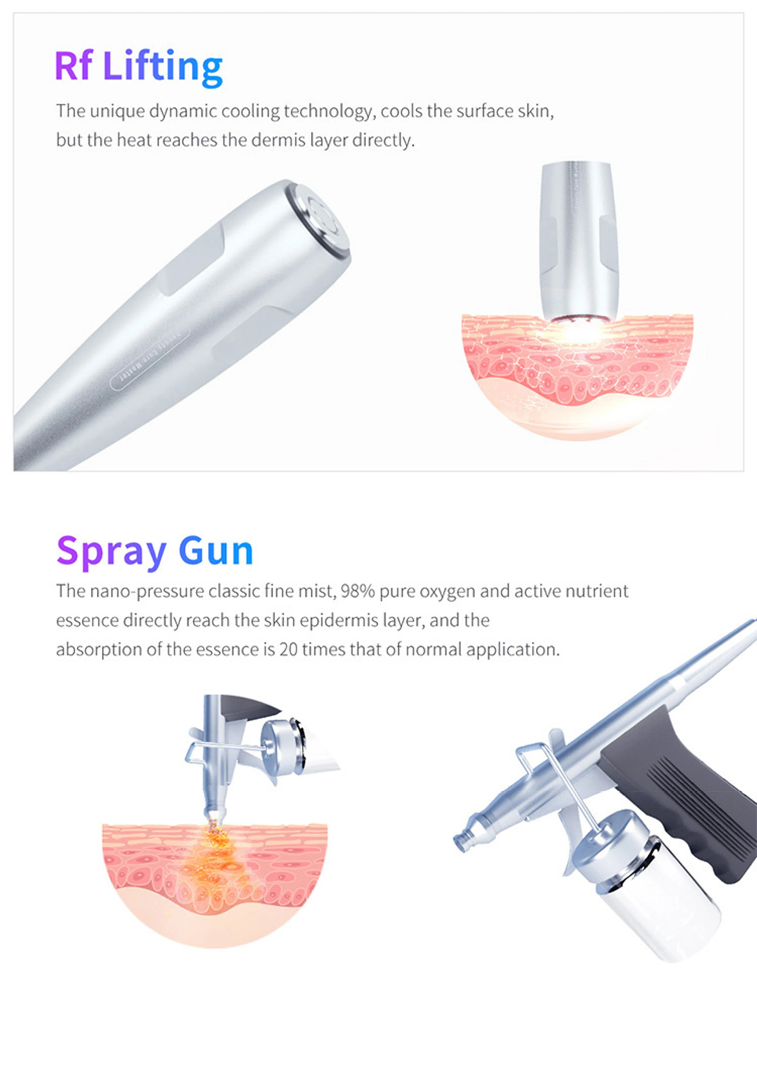 Multifunctional facial care Beauty Machine Oxygen Facial Equipment With Handheld Skin Analyzer Aqua Peeling Machine