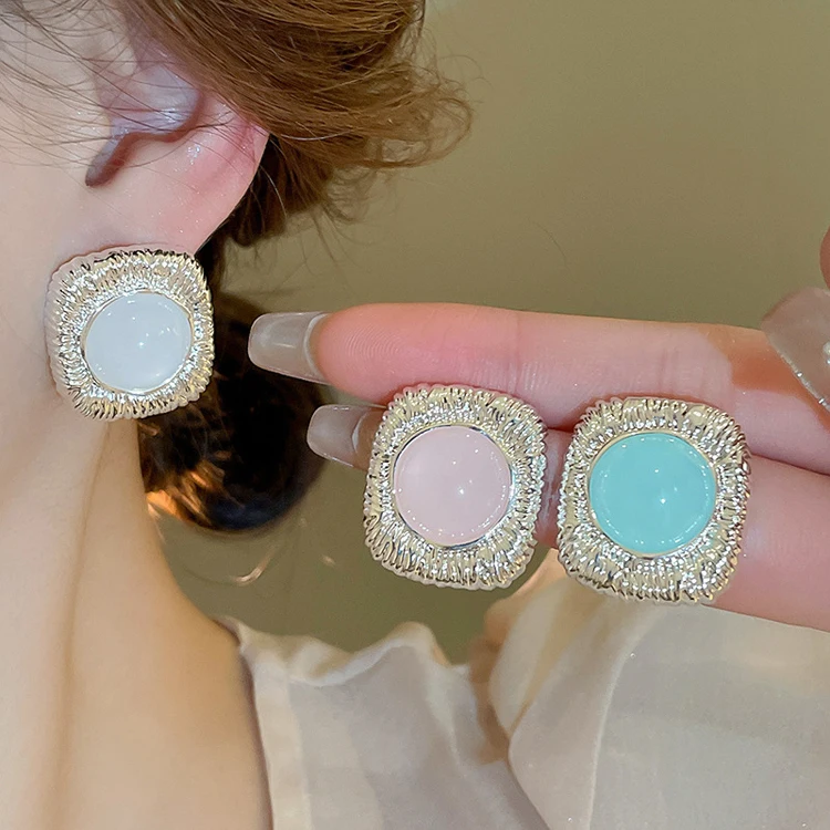 South Korea fantasy bow earrings new design gradient acrylic resin pendant earrings for women