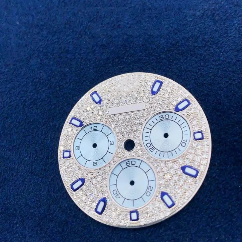 Top Quality Watch accessories & parts Meteorite Dial Watch Fit for 4130 Movement Three-eye Dial