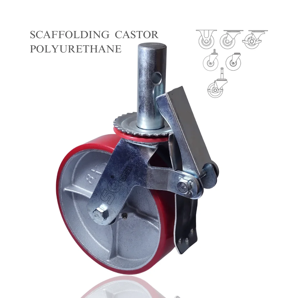 SQ castor  2024 hot sell Factory Price Heavy Duty Castor Wheels PU Industrial Castor Truckle  Swivel type