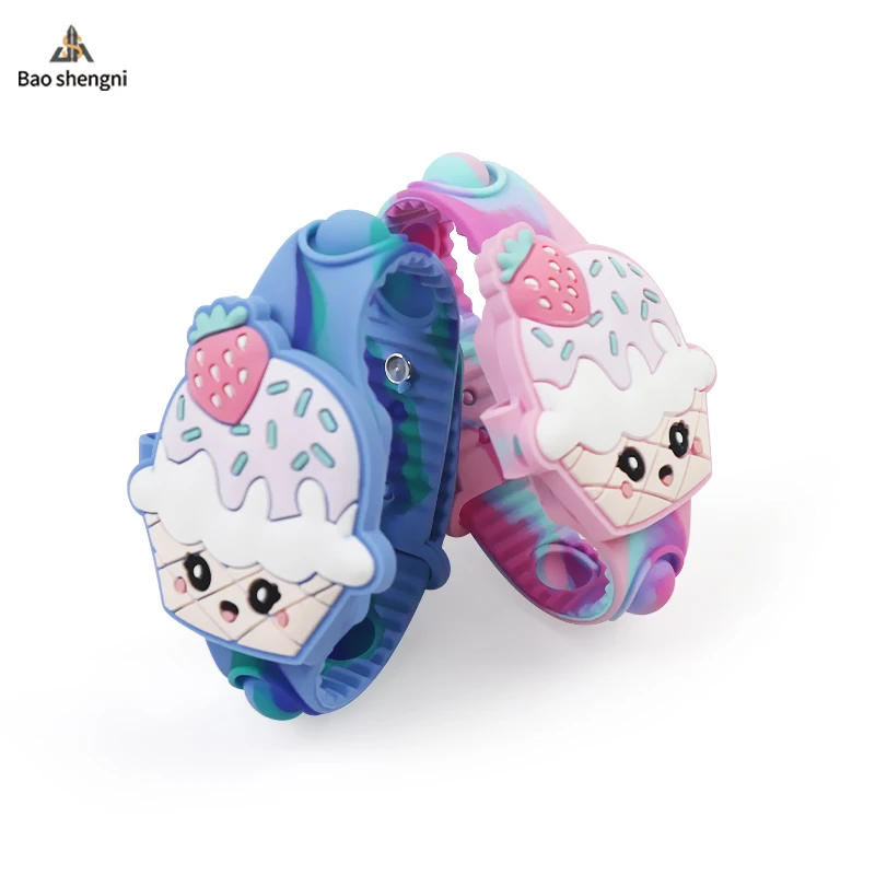 Factory Direct wholesale Fashion Profession Design Baby Wristband Cartoon Strawberry Ice Cream  Kids Watches