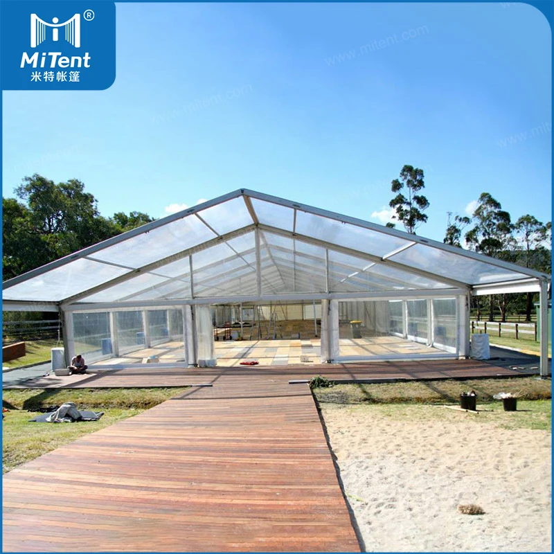 15x35m Span Width Aluminum Canopy Tent for 350 Seats with Extra Bay Reception Entrance