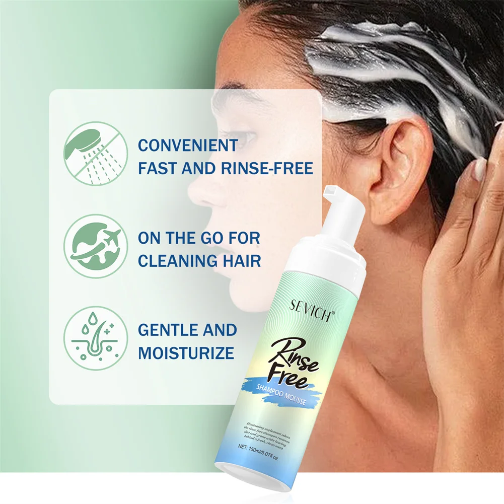 Wash-Free Shampoo Private Label Oil Control Fluffy Dry Cleaning Leave in Foam Shampoo Mousse for Hair Growth