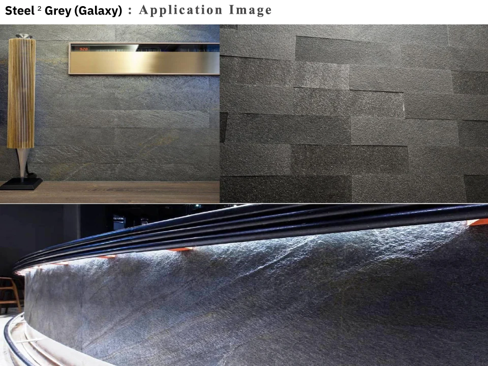 Steel Gray Marble Veneer Mica Laminated Sheet Stone Decorated Laminated Wall Cladding High Quality Exclusive Marble Veneer