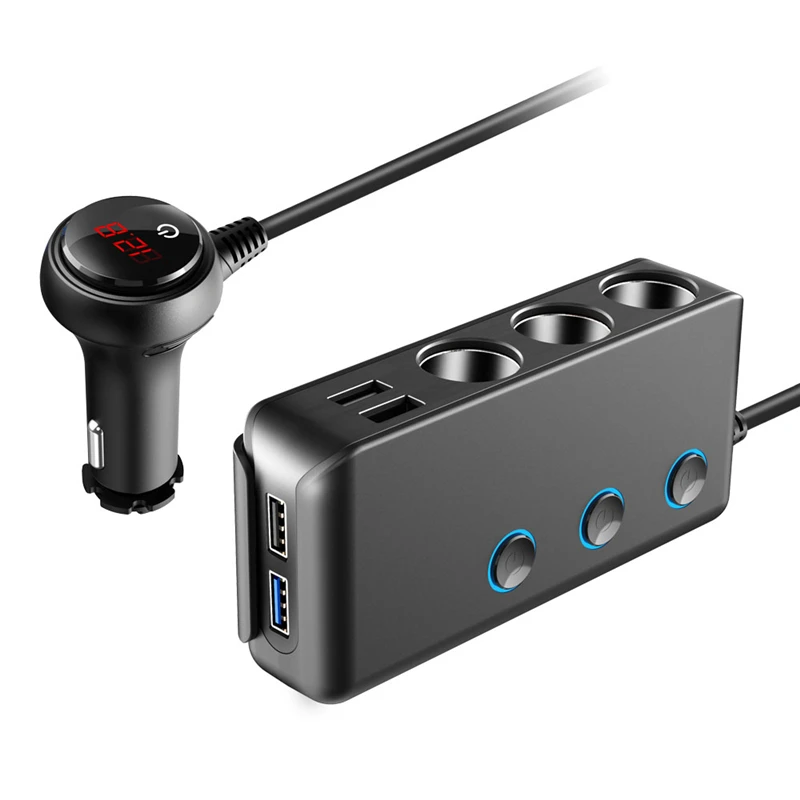 Charger 12V mobile Phone Adaptor 120W USB Car Fast  DC 24V Multiple Quick Charge 3.0 Cigar Splitter Socket
