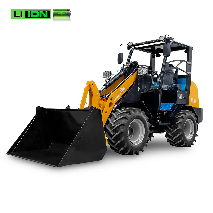 mammut 1 ton 1.2 ton wle35 electric wheel loader using CATL lithium high-capacity battery Curtis controller