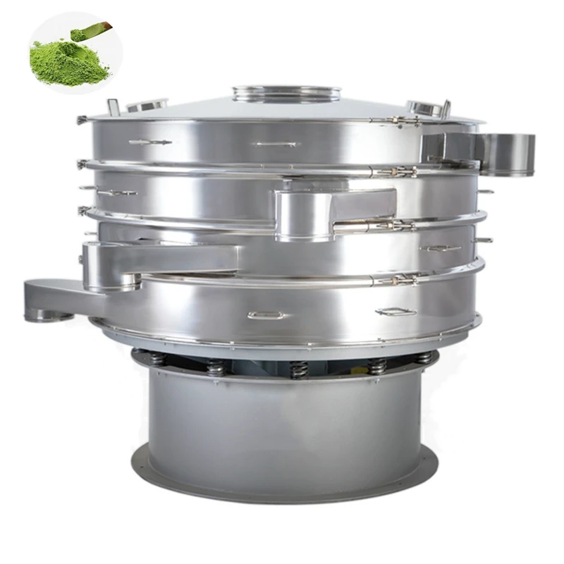 Rotary Flour Sifter Stainless Steel Round Vibrating Screen Coffee Beans Powder Sieving Machine