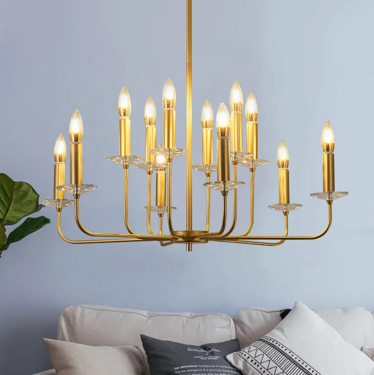 America candle chandeliers lighting modern gold pendant light chandelier for home and villa ETL89132