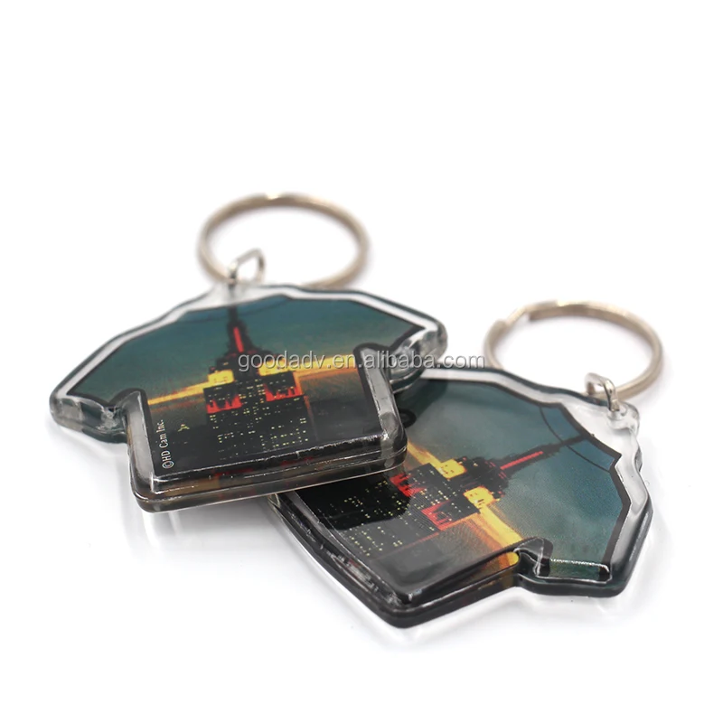 Пластиковый брелок в форме футболки/Сделанные на заказ акриловые брелки для ключей Прозрачный Акриловый